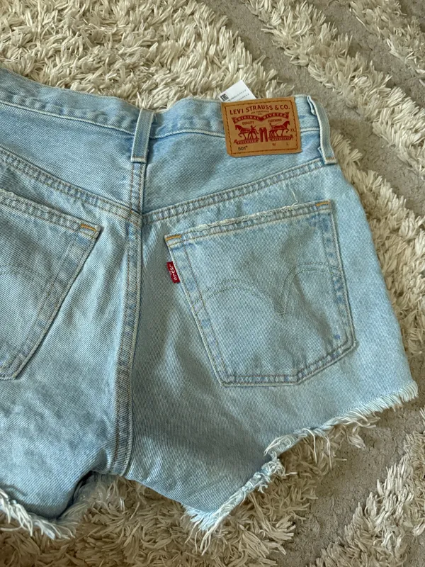 Levi’s Jean Shorts 501 Denim Button Fly Cut-Off - Image 3