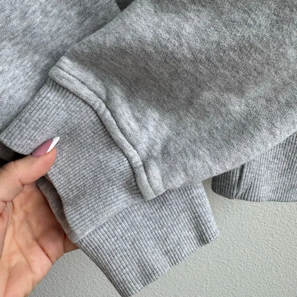 Vuori Restore Half Zip Organic Cotton Fleece Light Gray Size Medium Relaxed Fit - Image 3