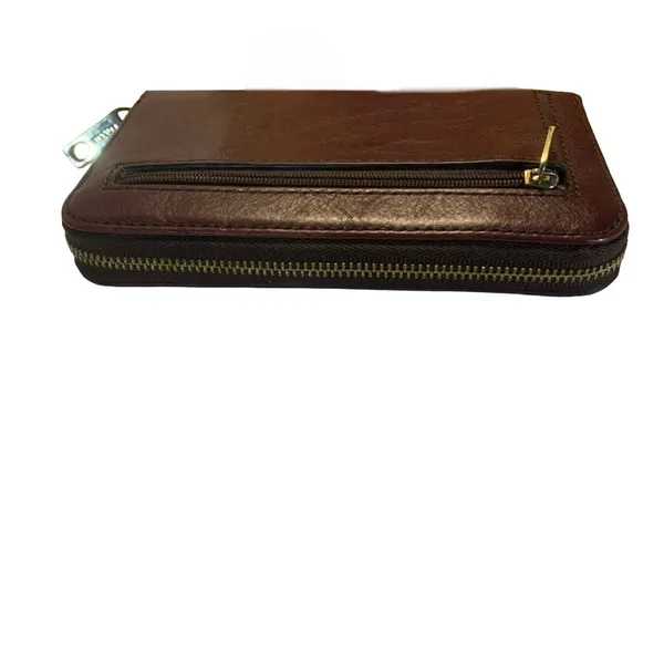 FOSSIL BRANDY BROWN FULL ZIP ISSUE NO. 1954 COLLECTION LEATHER WALLET - Image 3