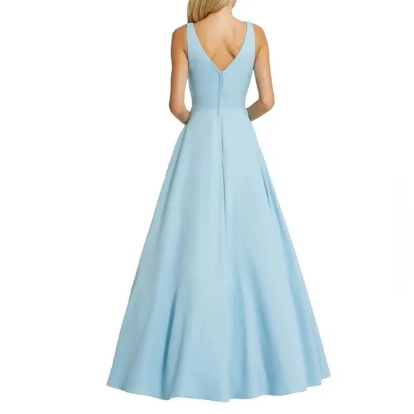 Ieena for Mac Duggal Blue Classic Sleeveless A-Line Ballgown with Pockets Sz 6 - Image 5