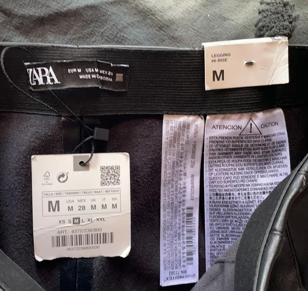 Zara HIGH-WAISTED FAUX LEATHER LEGGINGS M - Image 5