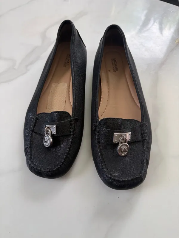 MICHAEL Michael Kors Black Leather MK Charm Loafers - Image 2