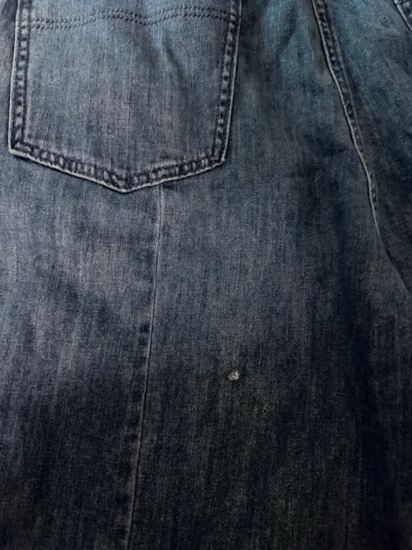 Maeve Blue Wide-Leg Denim Overalls with Crossback Straps - Image 10