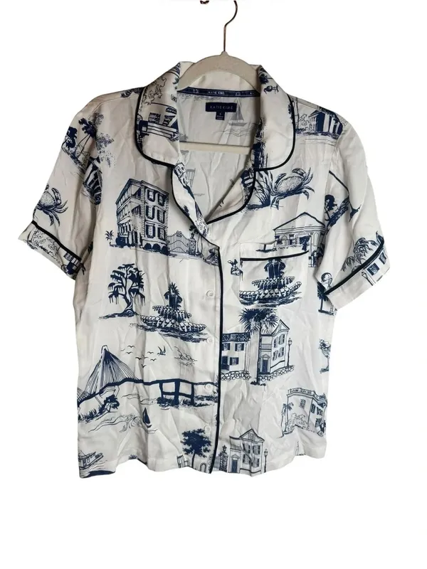 Katie Kime Charleston Toile Print Pajama Set S NWOT - Image 4