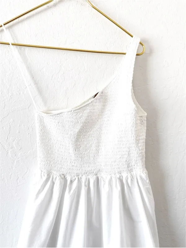 Massimo Dutti One-Shoulder White Maxi Dress - Image 6