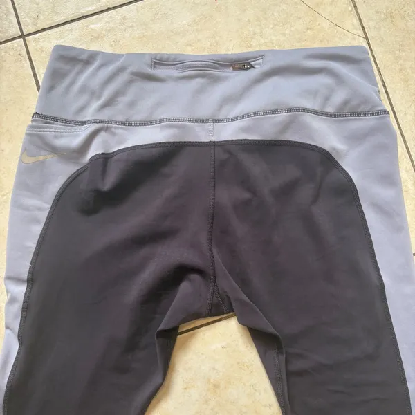 Nike Dri-FIT Womens XL Leggings Grey‎ Purple Geometric Training Tights Athletic - Image 9
