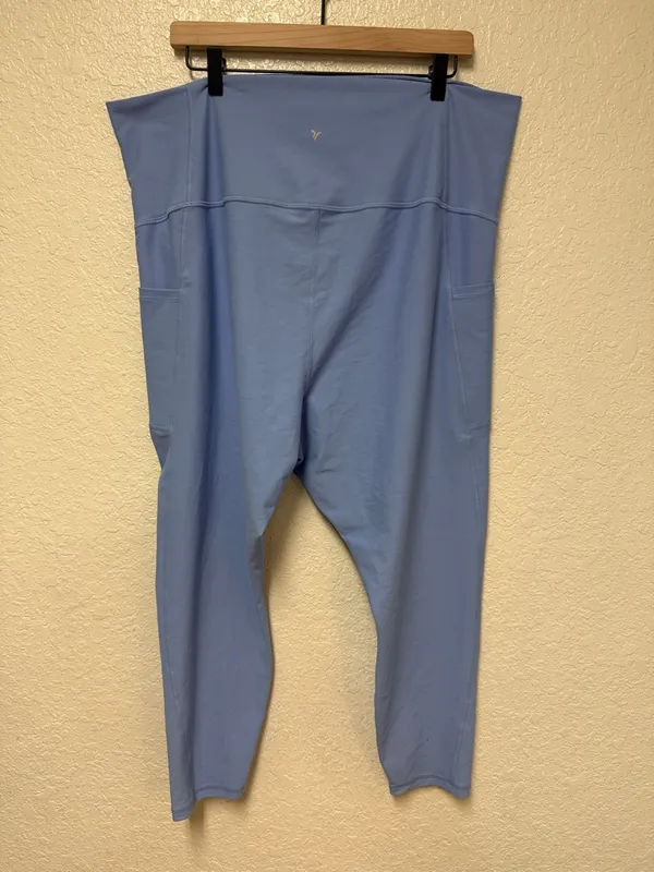 OLD NAVY Active Extra High-Rise Light Blue Powersoft Go-Dry Leggings Size XXL - Image 4