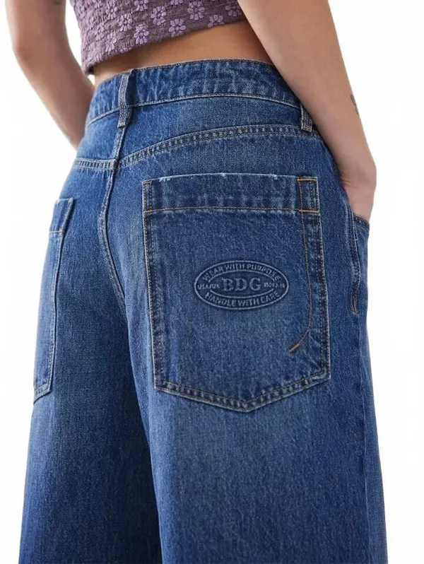 UO BDG Jaya Baggy Low-Rise Boyfriend Jeans Urban Outfitters NWT Mid Indigo 34 - Image 2