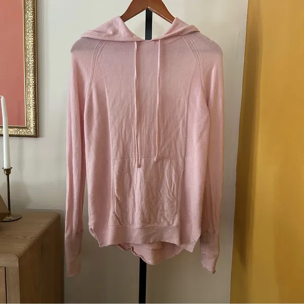 Lululemon Light 100% Merino Wool Hoodie Pullover Sweater Knit‎ Pink Mist Size S - Image 4