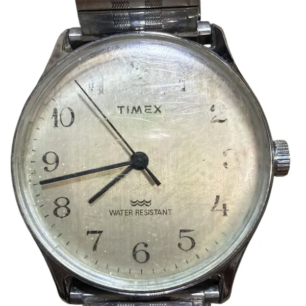 Timex Vintage Water Resistant Watch Silver Tone Expansion Band - Image 4