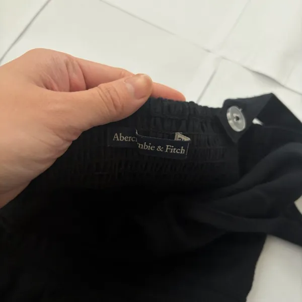 Abercrombie & Fitch Black Cropped Jumpsuit with Waist Tie - Image 5