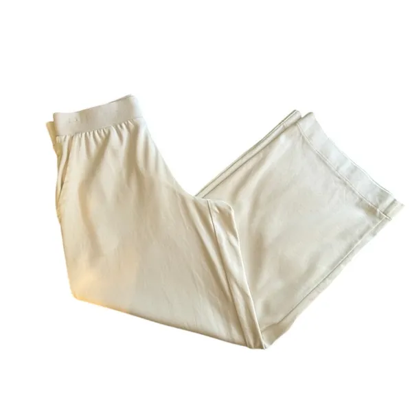Haven Well Within White Knit Lounge Pants Small Wide Leg Travel Cotton - Image 3