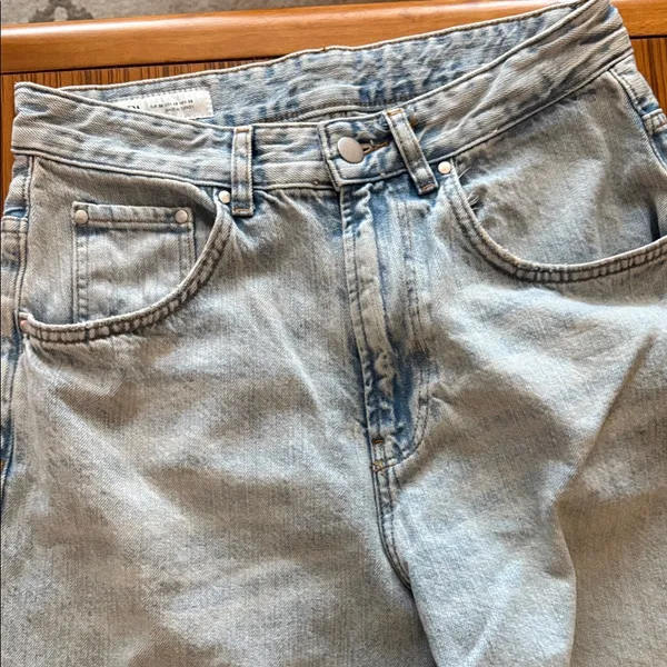 Zara Denim Wide-Leg Pants - Image 3