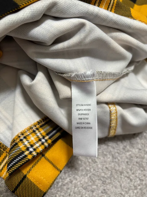 Jolie & Joy Yellow Plaid Pinafore Overall Mini Dress - Image 6