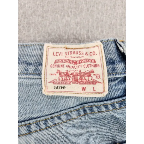 Levis 501 Original Fit Distressed Jeans Button Fly 32x30 White‎ Label Denim - Image 13