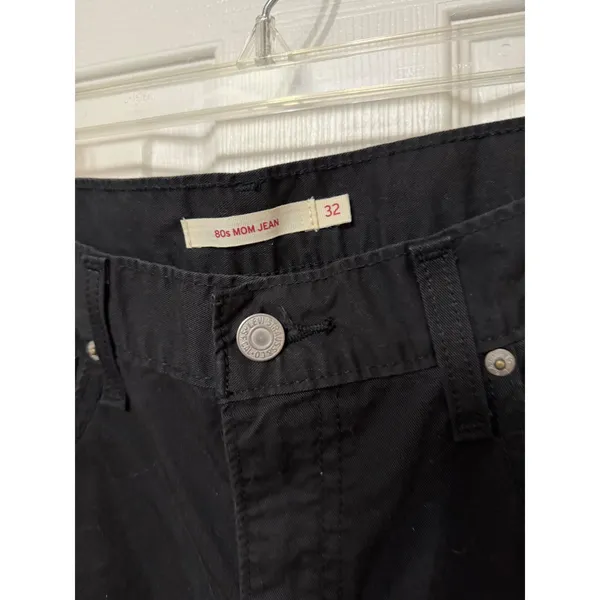 Levis 80s Mom Jeans Black High Waisted Tapered Leg Denim‎ Pants Size 32 - Image 3