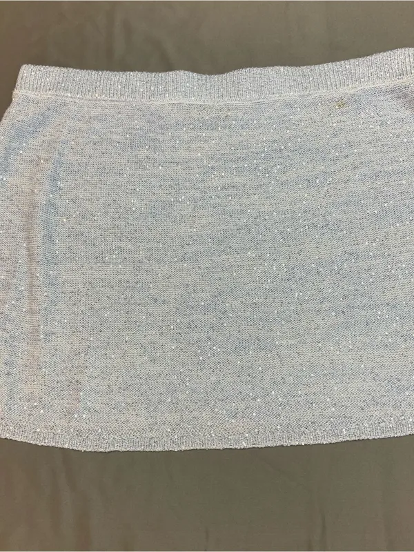 Wild Fable Silver‎ Sparkle Coquette Womens XL Retro 90's Revival Mini Skirt - Image 7