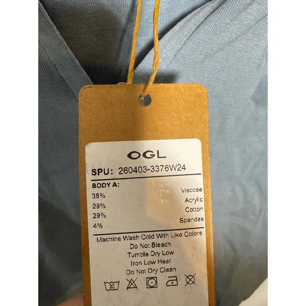OGL Stand Collar V-Neck Short Sleeve Green Top Women's Size XS NEW - Image 5
