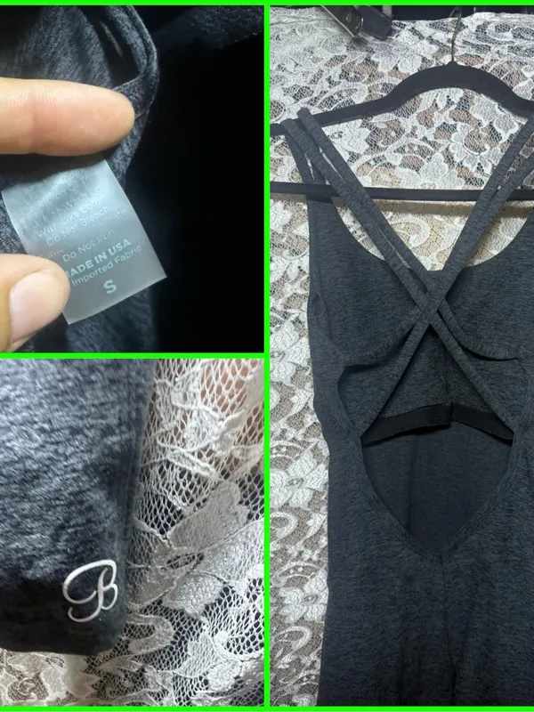 Bombshell Sportswear Charcoal Grey Scoop Neck criss cross back jumpsuit discont. - Image 11