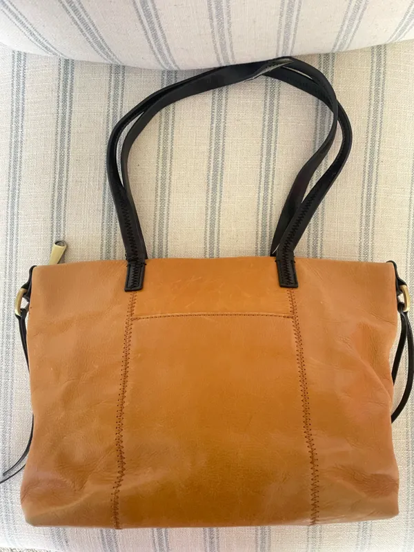 HOBO Cecily Leather Mini Tote Honey Brown Double Handle Satchel Purse Bag - Image 2