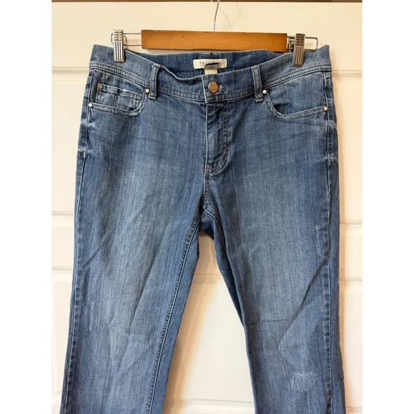 White House Black Market Blue Noir Straight Leg Ankle Jeans Size 8 - Image 2