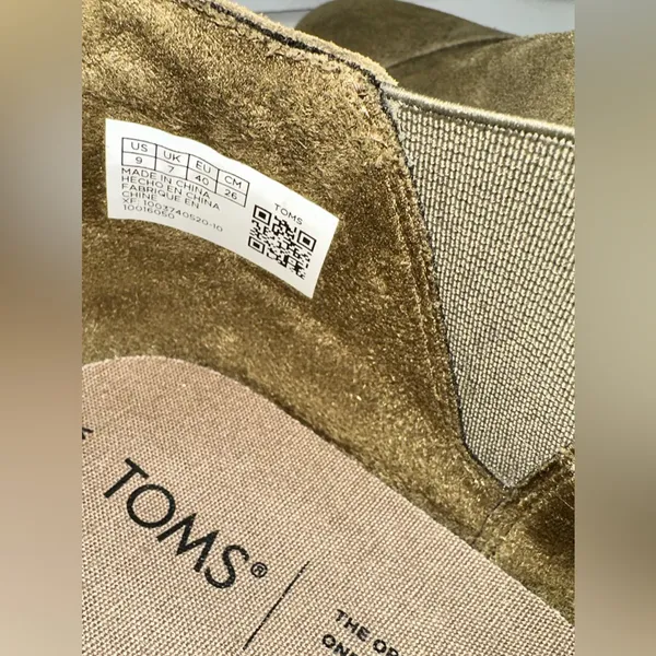 TOMS Reese Bootie Suede Olive Green EUC Size‎ W9 - Image 8