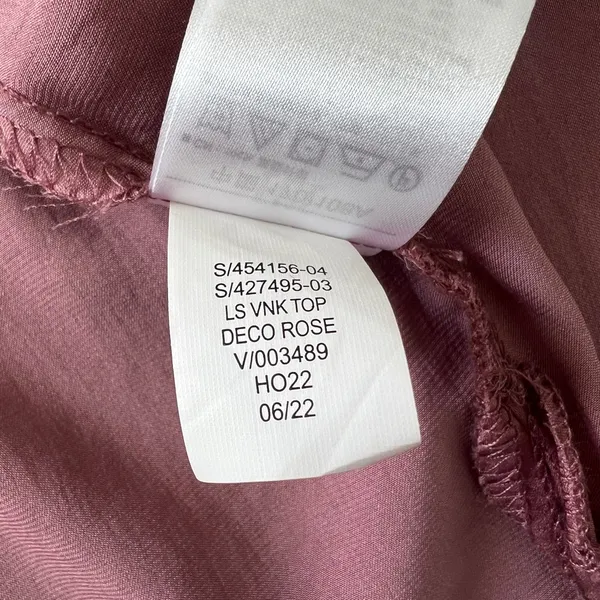 GAP Deco Rose Silky V-Neck Blouse XL Long Sleeve Draped Top - Image 6