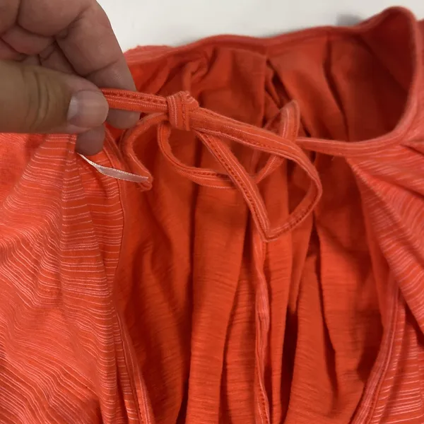 Free People Tank Top Womens Small‎ Orange Striped High Low Flowy Halter Boho - Image 10
