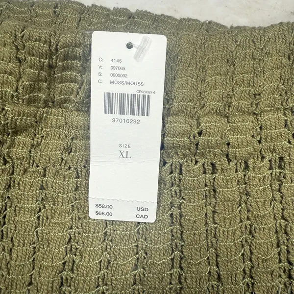 NWT Anthropologie Shorts Celandine XL‎ Gauzy Crochet Knit Stretch Moss Green - Image 4