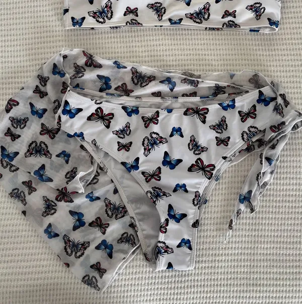 Butterfly Bikini Set White Size L - Image 2