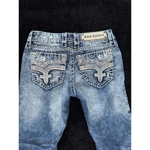 Rock Revival‎ Jeans Womens Blue Janelle Capri Wash Denim Size 25 - Image 8