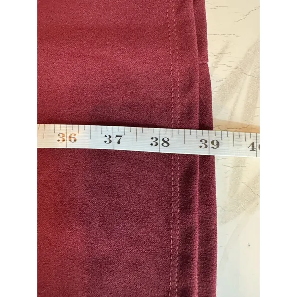 Bella Flore Burgundy Bell Sleeve Dress L Ruffle Flare Sleeve Shift Cocktail Chic - Image 12