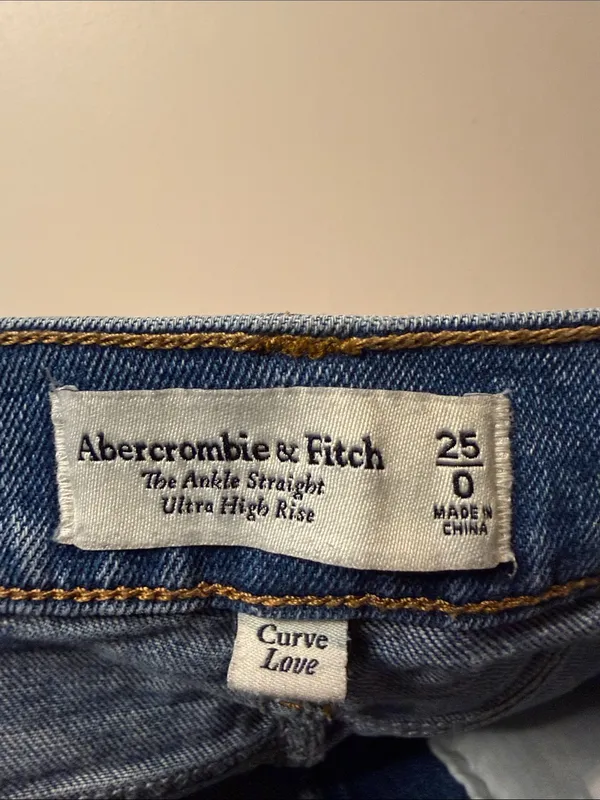 Abercrombie & Fitch Curve Love The Ankle Straight Ultra High Rise Jeans SZ 25/0 - Image 3