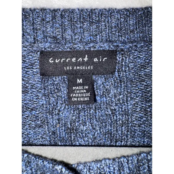 Current Air‎ Blue Marled Cable Knit Bell Sleeve Button Front Cardigan 2120145 M - Image 3