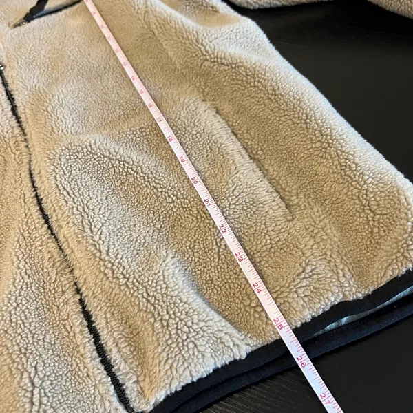 Lands End Vintage Sherpa Fleece Jacket Medium‎ Beige Full Zip - Image 11