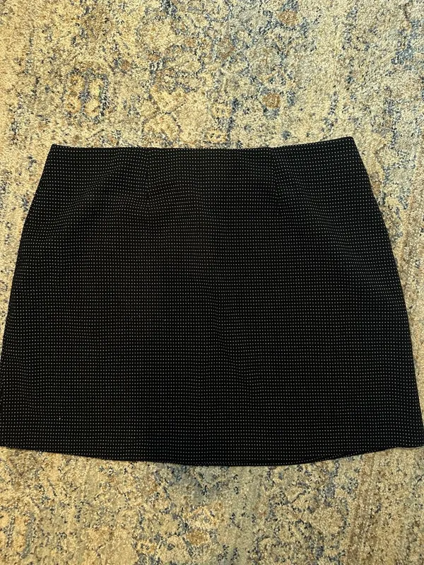 Elle Womens Black Dot Pindot A-Line Mini Skirt Size L - Image 4