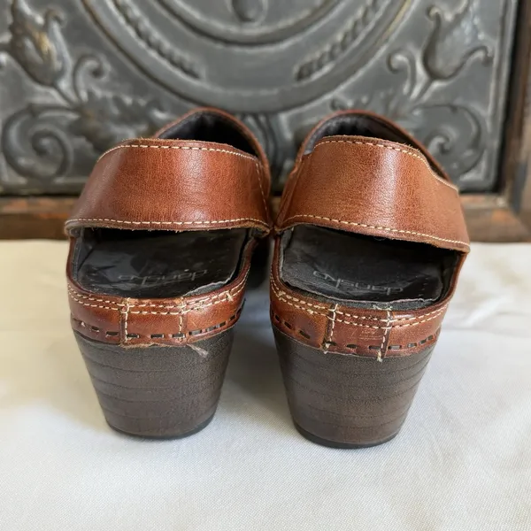 Dansko Pearl Leather‎ Slingback Heeled Clogs Sz 39 (8.5/9 US) Professional Nurse - Image 2