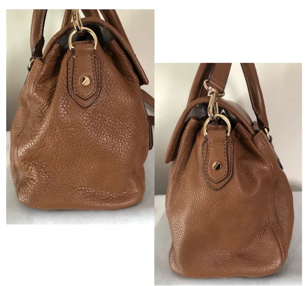 Margo Tan Leather Satchel Bag - Image 9