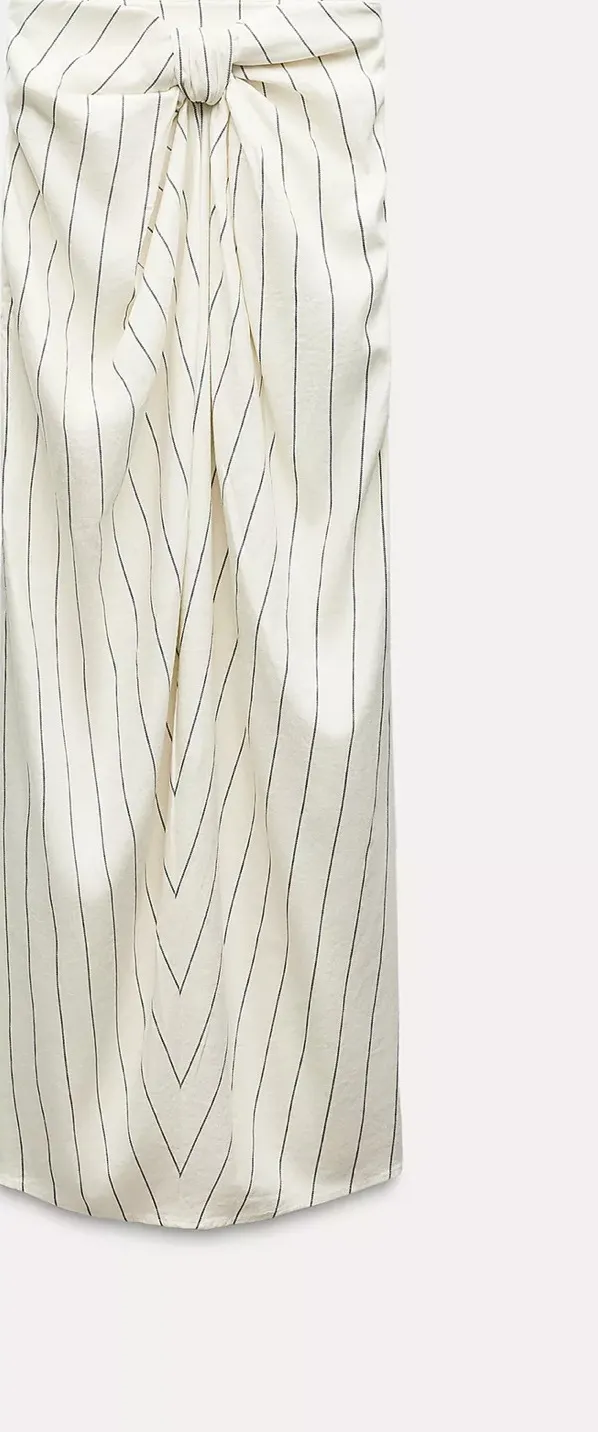 ZARA Knotted Striped Dress - Image 3