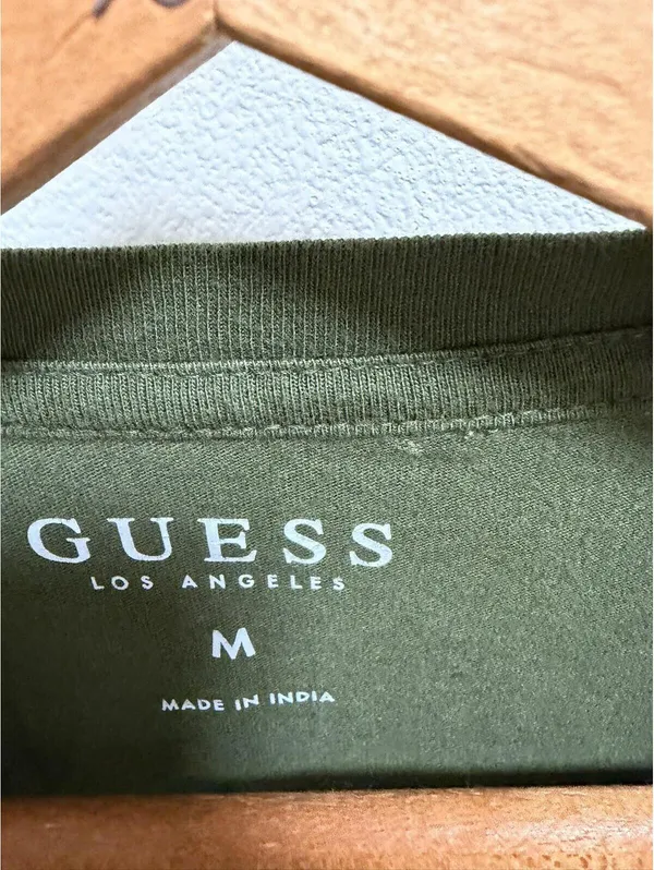 Y2K Guess T Shirt Embroidery Flowers With Tiger Green Sz M - Image 3