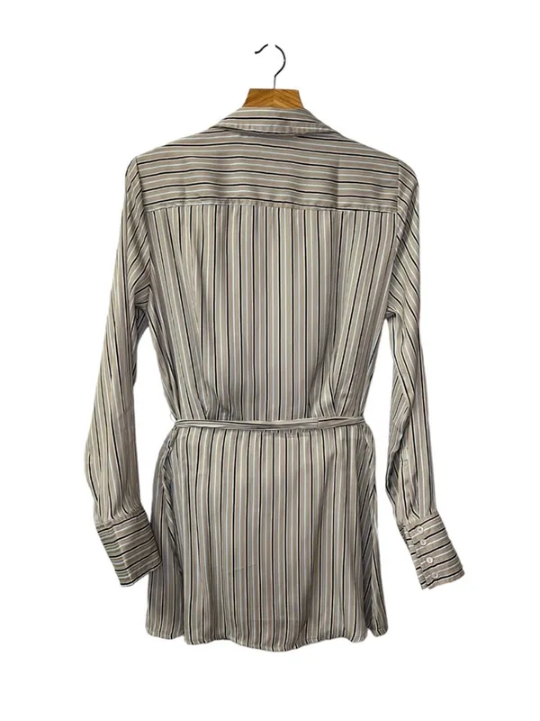 Free People Arlo Wrap Plunge Neckline Striped Long Sleeve Top Blouse Small - Image 5