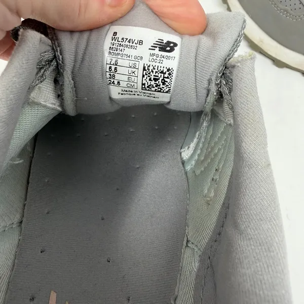 New Balance 574 Sneaker Grey Copper Metallic Women Size 7.5 - Image 7