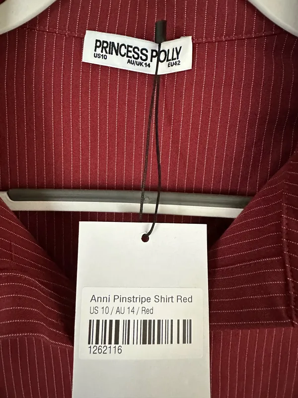 Anni Pinstripe Princess Polly Shirt - Image 2