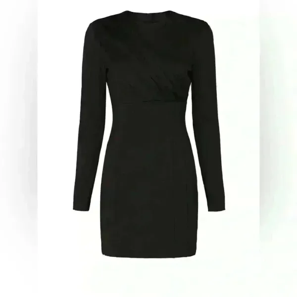 Ronny Kobo $498 LBD Mini Black Dress Punk Rock Festival Long Sleeve‎ Cocktail - Image 2