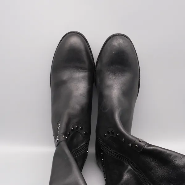 Sam Edelman Paxton Knee High Studded Moto Boots 9M-WC Black Leather Wide Calf - Image 8