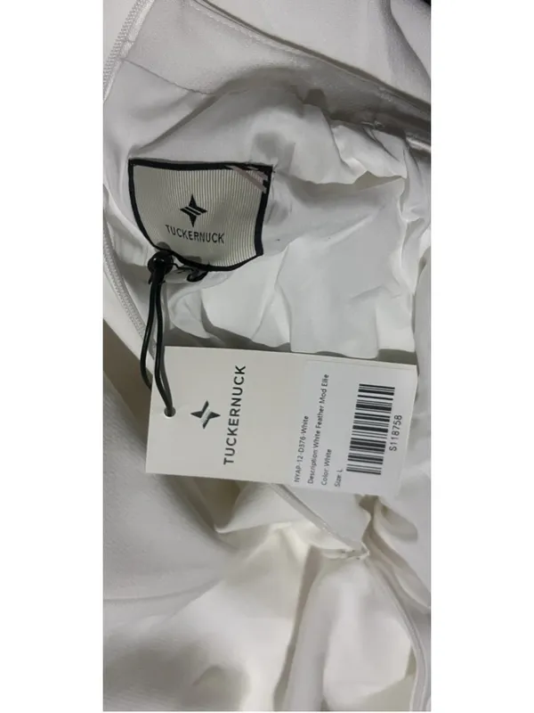New Tuckernuck Women White Feather Cuff Shift Ellie Mini Dress L Wedding Bridal - Image 8