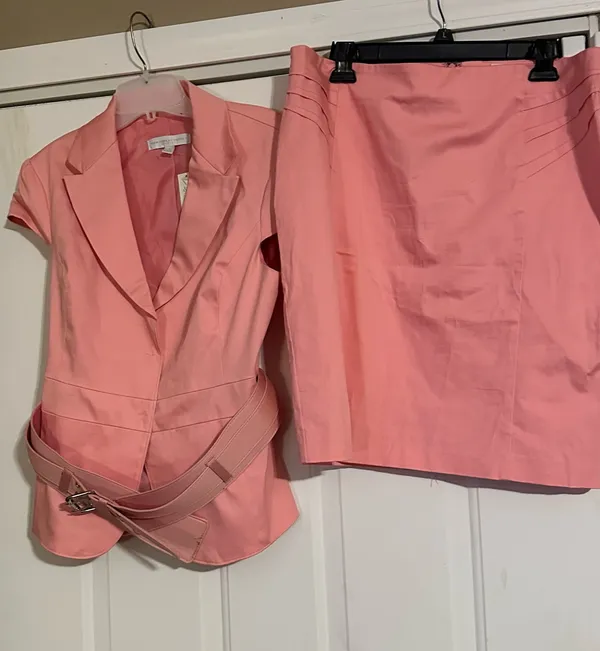 New York & Company Pink Blazer & Skirt set. Is a size 12. - Image 3