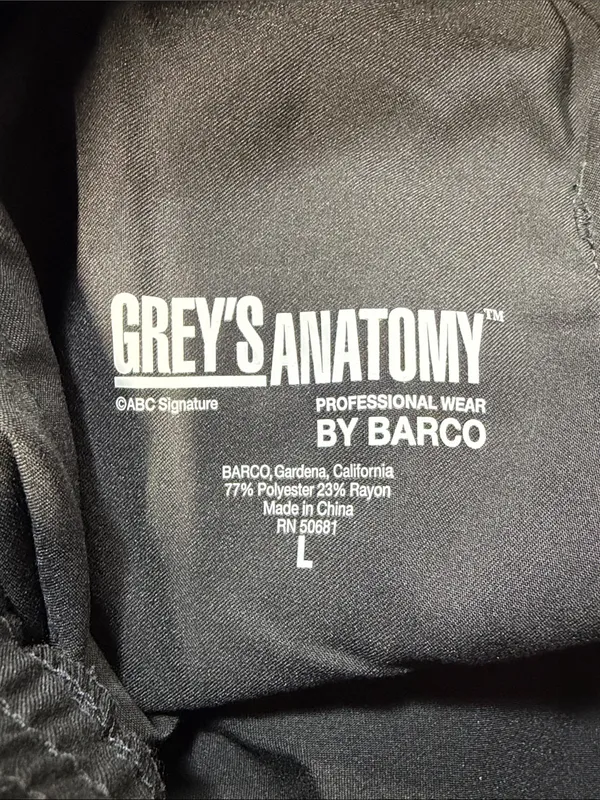 Grey's Anatomy NWT Black 5 Pocket Elastic Contrast Drawcord Scrub Pants Large - Image 7