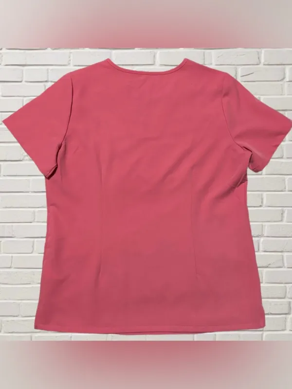 FIGS Casma Scrub Top Pink Salmon Coral V Neck Medical Uniform Women’s M - Image 2