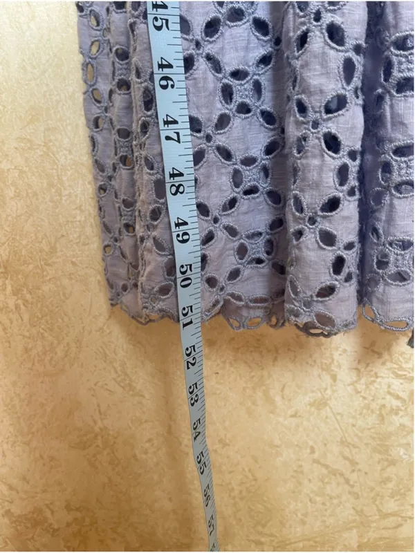 Free People Perfect Storm Smocked Eyelet Maxi Dress Lavender Purple Size S - Image 12